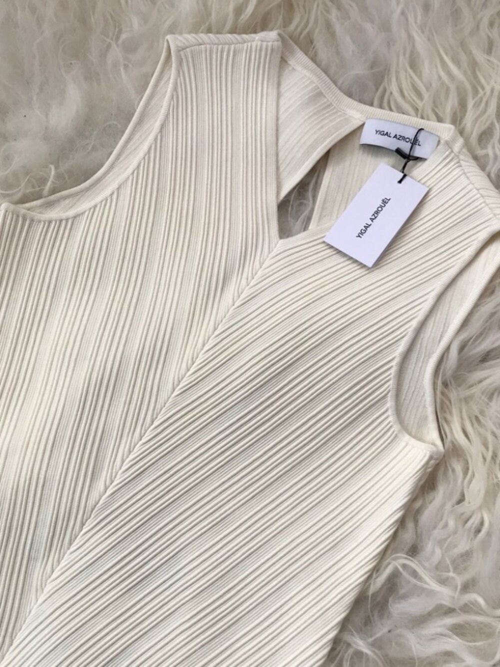Yigal AzrouëlChevron Ottoman Knit Top 1767 - Picture 3 of 8